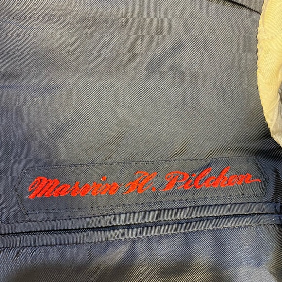 Vintage Ali Kong Custom Tailored Military Blazer in Blue Wool 4 Pockets Unisex - Picture 13 of 16